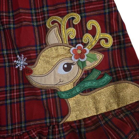 RARE EDITIONS girls CHRISTMAS Plaid Rudolph Jumper/Dress! Size 5T - MC1 - Picture 4 of 7